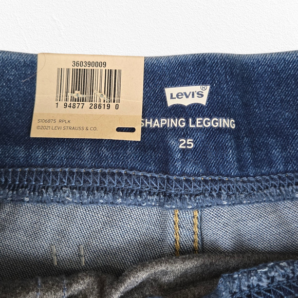 Levi's Medium Wash Mid Rise Shaping Leggings Jeggings Skinny Jeans Size 25 - Picture 2 of 10
